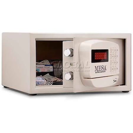 Mesa Safe Hotel & Residential Electronic Security Keyed Alike, 15W x 10D x 7H, White MH101E-KA